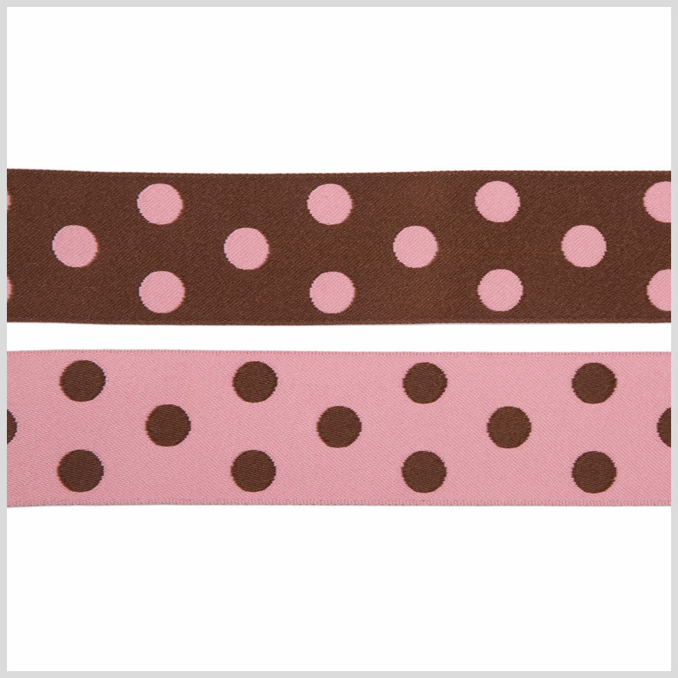 Brown/Pink French Jacquard Ribbon