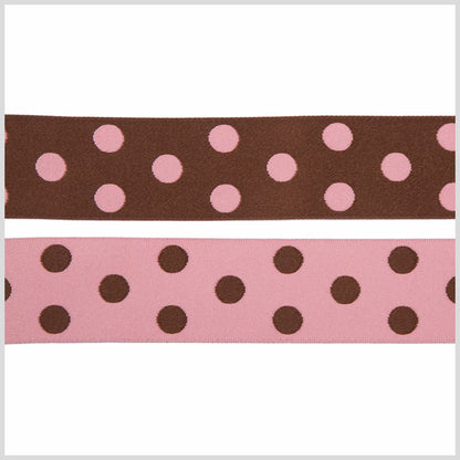 Brown/Pink French Jacquard Ribbon