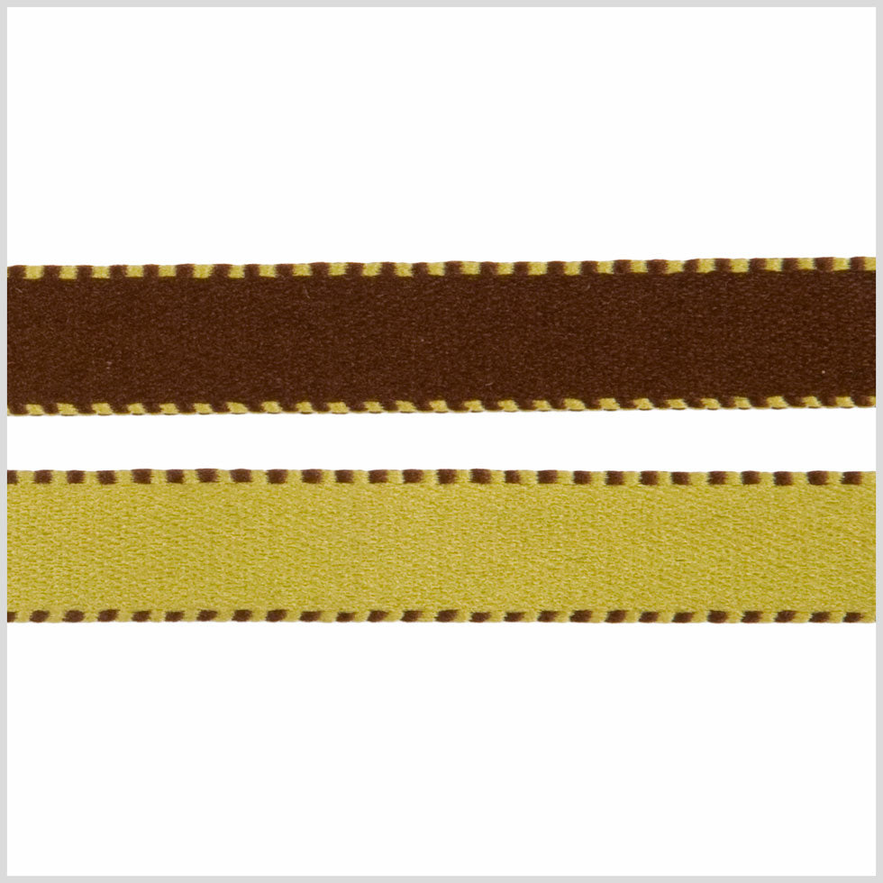 3/8" Green/Brown Reversible Ribbon Detail