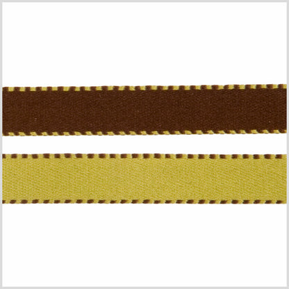 3/8" Green/Brown Reversible Ribbon Detail
