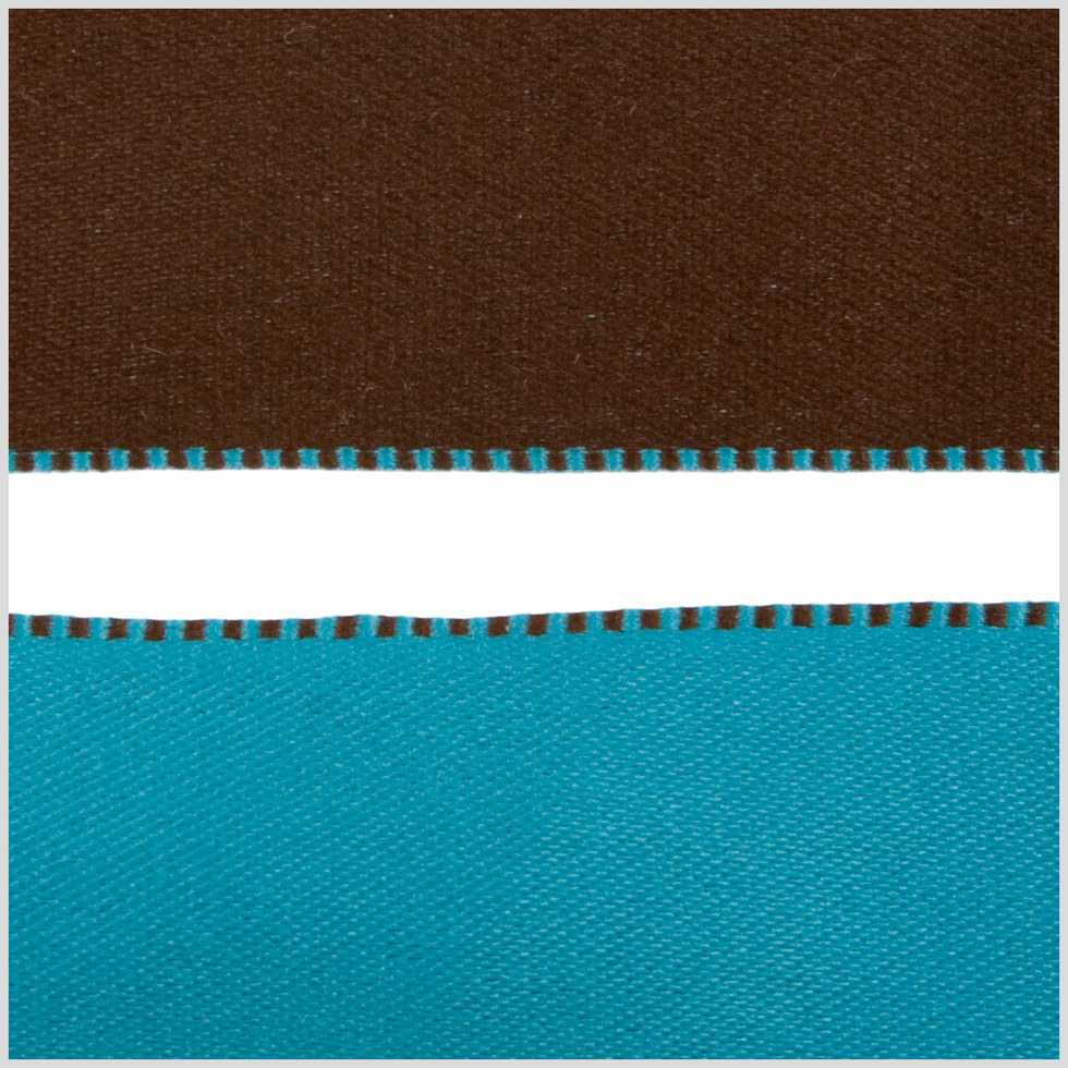 Turquoise/Brown Reversible Ribbon Detail