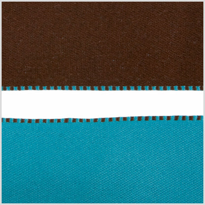 Turquoise/Brown Reversible Ribbon Detail