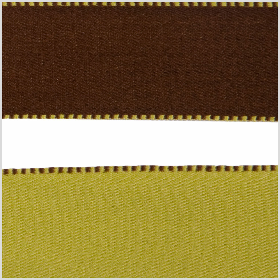 1" Green/Brown Reversible Ribbon Detail