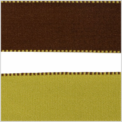 1" Green/Brown Reversible Ribbon Detail