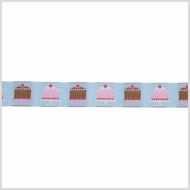 1" Baby Blue French Jacquard Ribbon