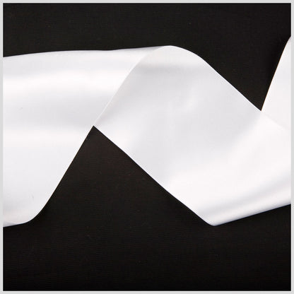 3.75" White Double Face French Satin Ribbon