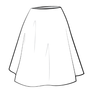 A white skirt with a black background