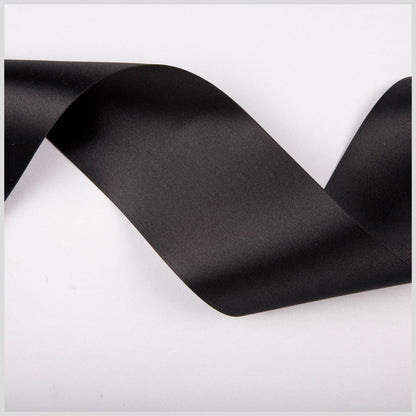 3.75" Black Double Face French Satin Ribbon