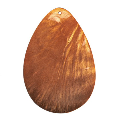 Burnt Coral Mother of Pearl Pendant - 3" x 2.125" Detail