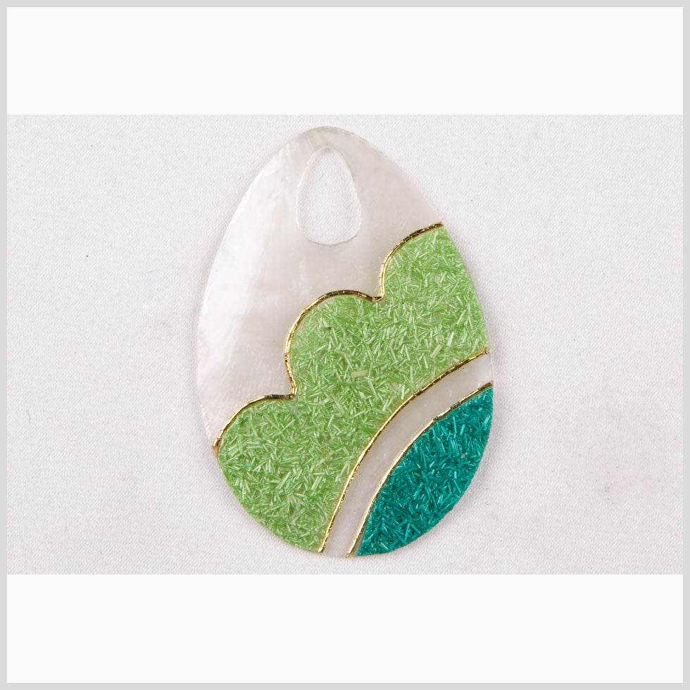 Natural Lime Green Tender Green Shell Pendant