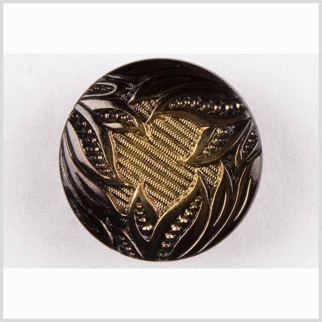 Gold Shaded Glass Button - 58L/37mm