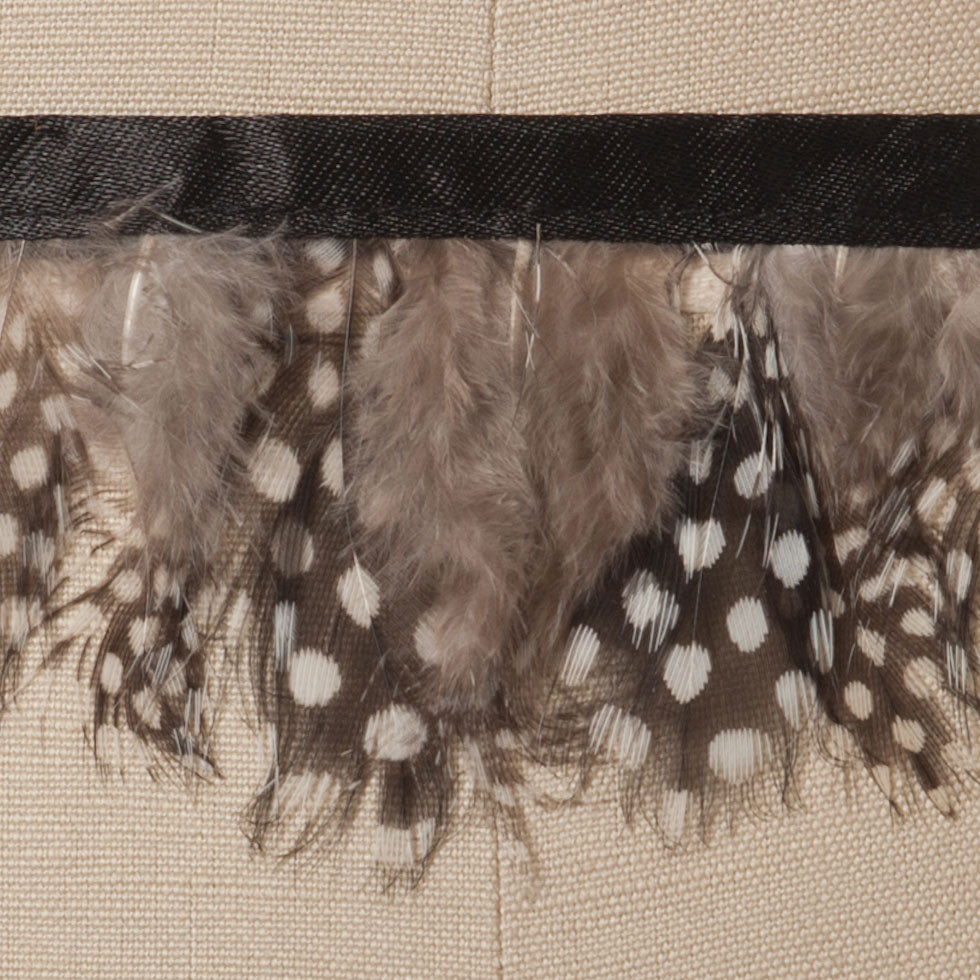 Black/White Dots Guinea Fringe Detail