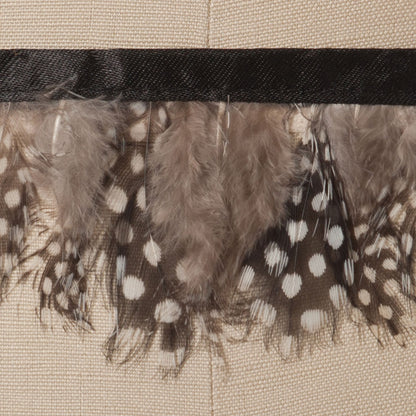 Black/White Dots Guinea Fringe Detail