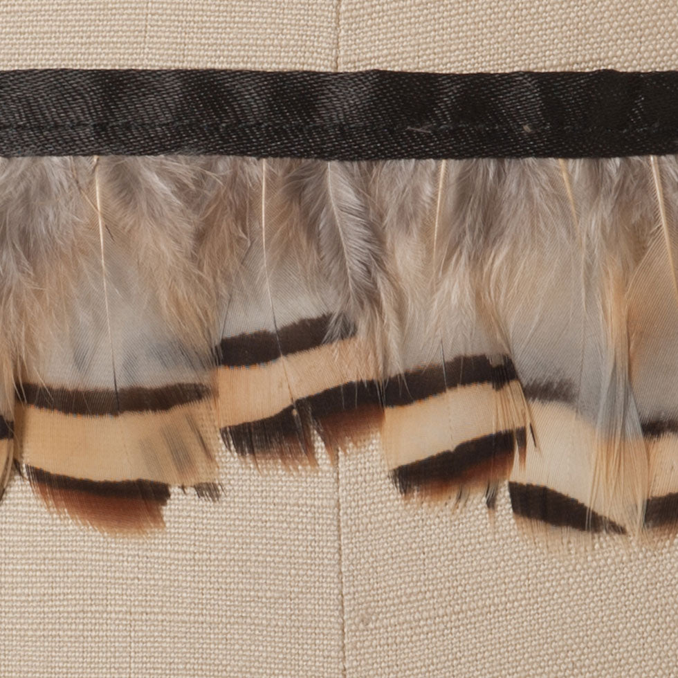 White Beige Pheasant Feather Detail