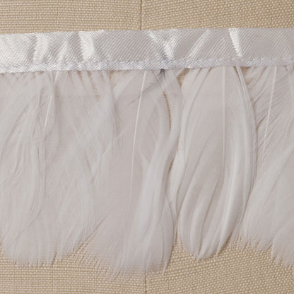 1.875" White Goose Fringe Detail