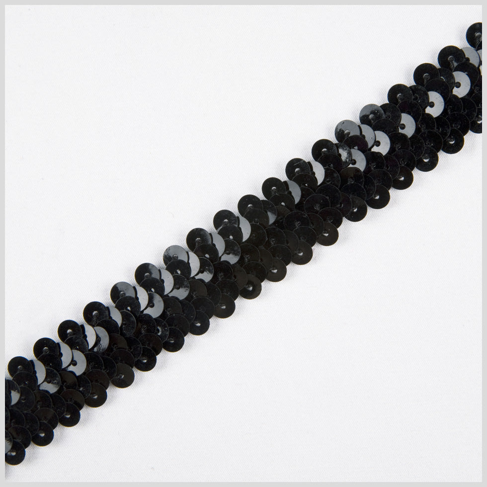 1" Black Stretch Sequin