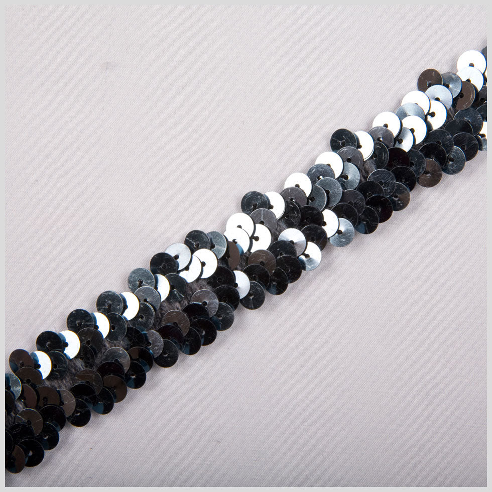 1" Gunmetal Stretch Sequin