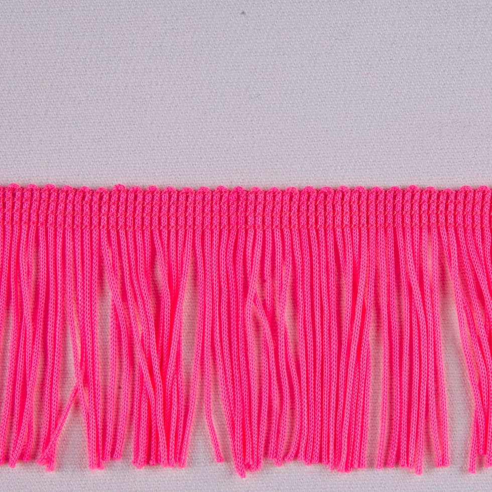 Pink Glo Chainette Fringe - 2" Detail