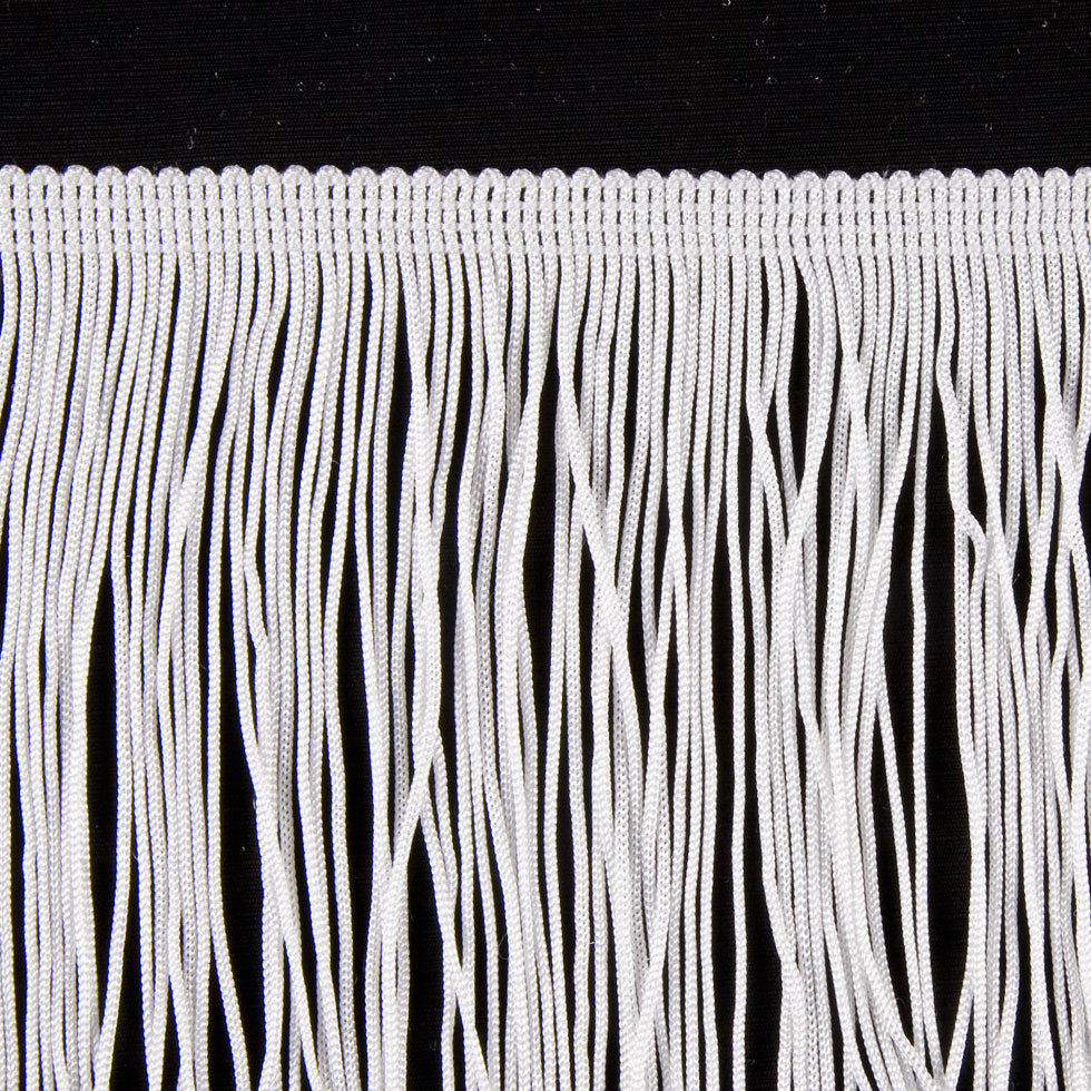 White Chainette Fringe - 4" Detail