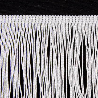 White Chainette Fringe - 4" Detail