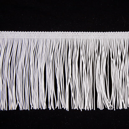 White Chainette Fringe - 4"