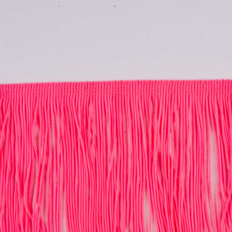 Pink Glo Chainette Fringe - 4" Detail