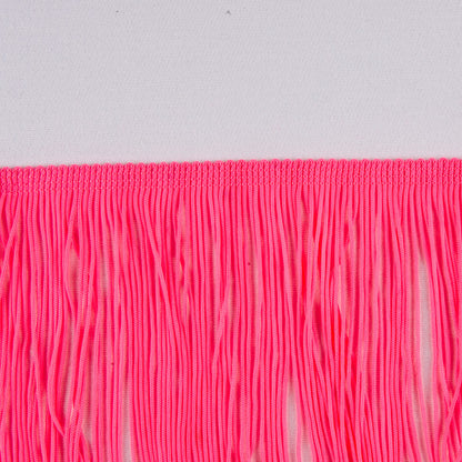 Pink Glo Chainette Fringe - 4" Detail