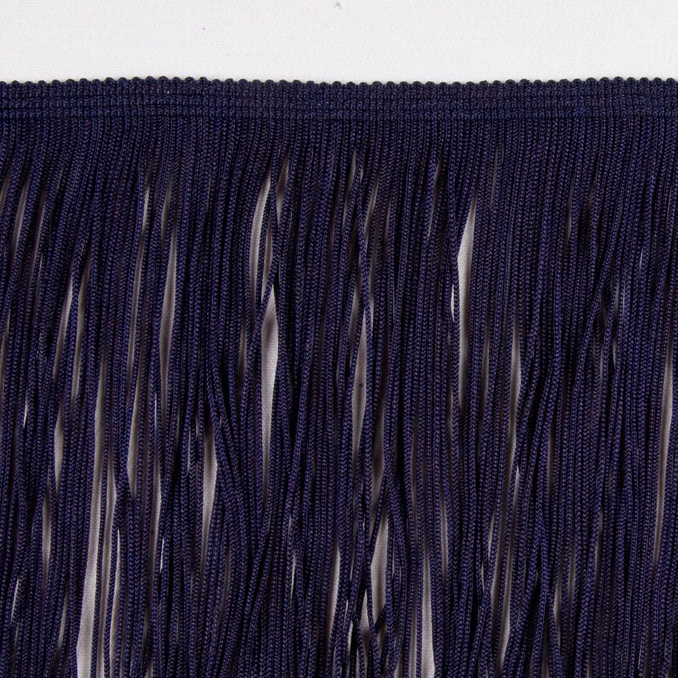 Navy Chainette Fringe - 6" Detail