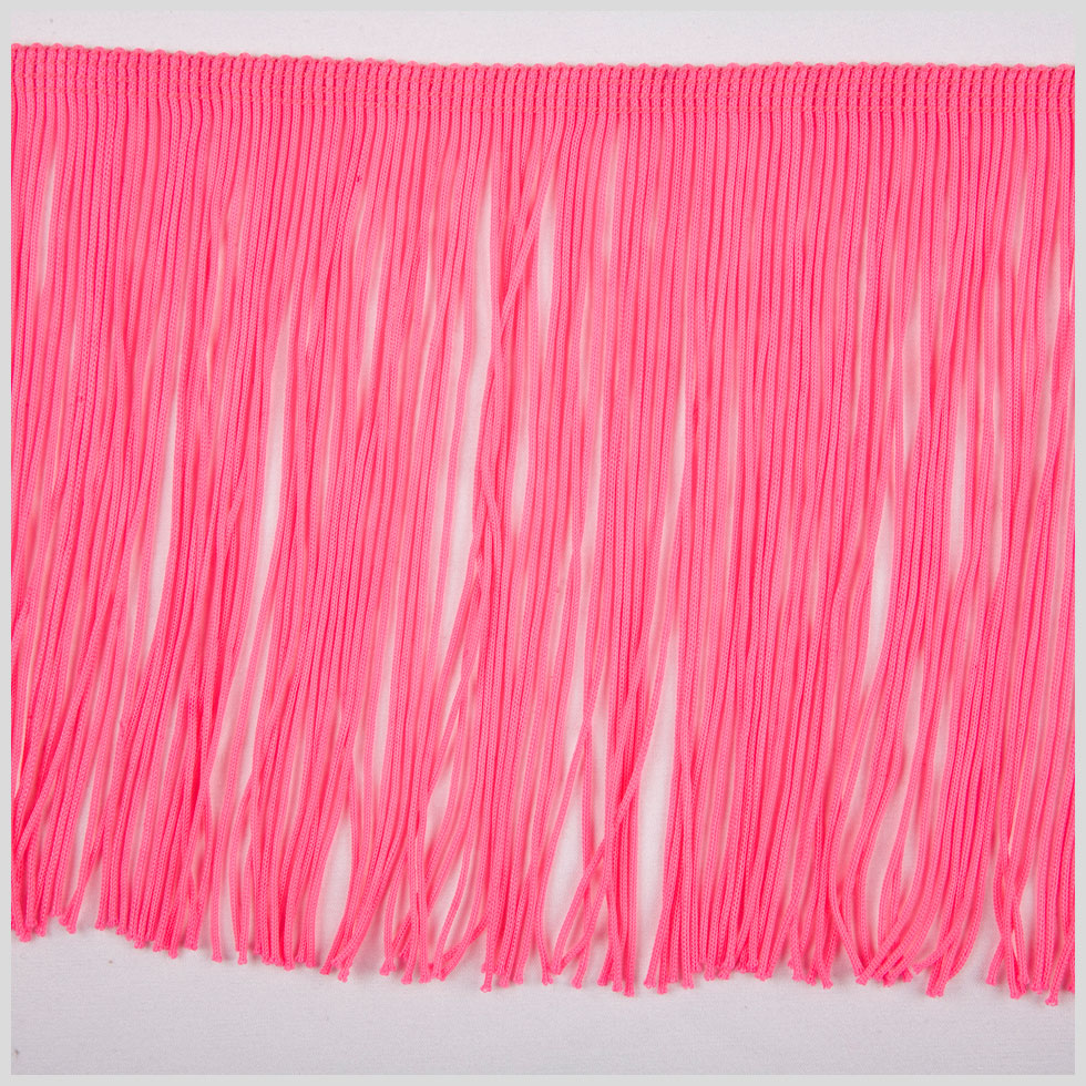 Pink Glo Chainette Fringe - 6"