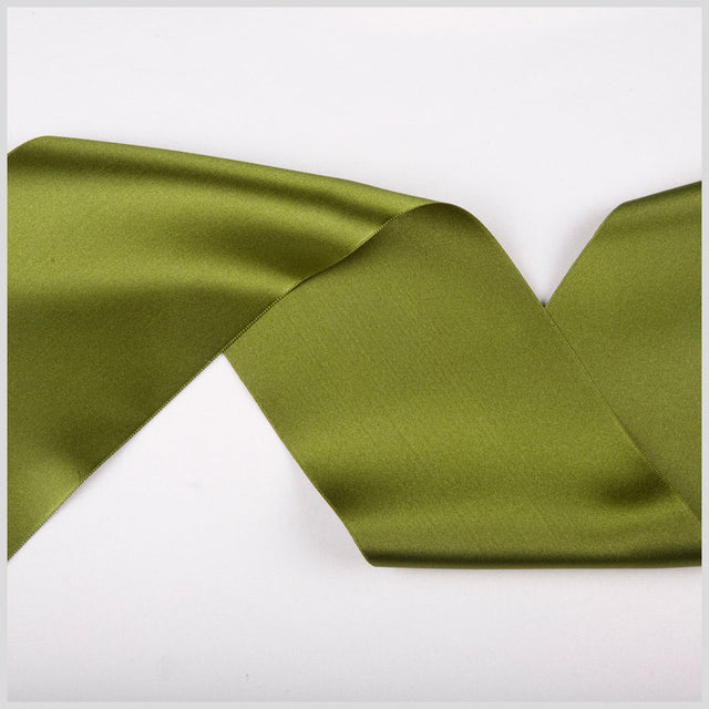 3.75" Green Double Face French Satin Ribbon