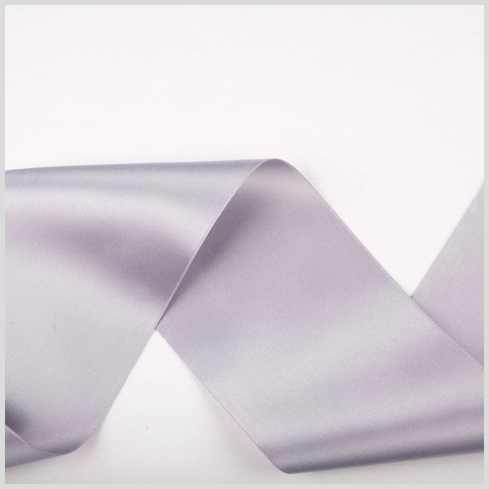 3.75" Light Gray Double Face French Satin Ribbon