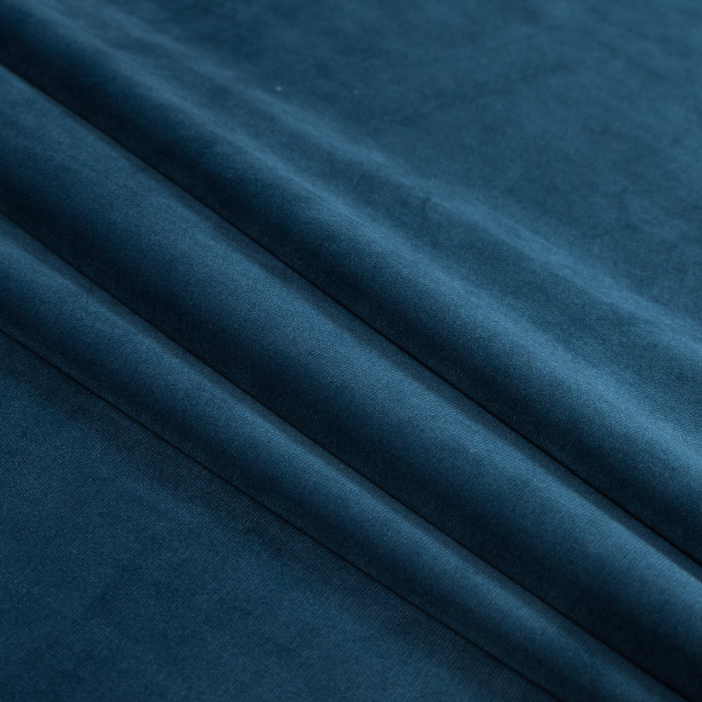 Ultra Soft Polyester Velvet - Navy - British Imported Folded