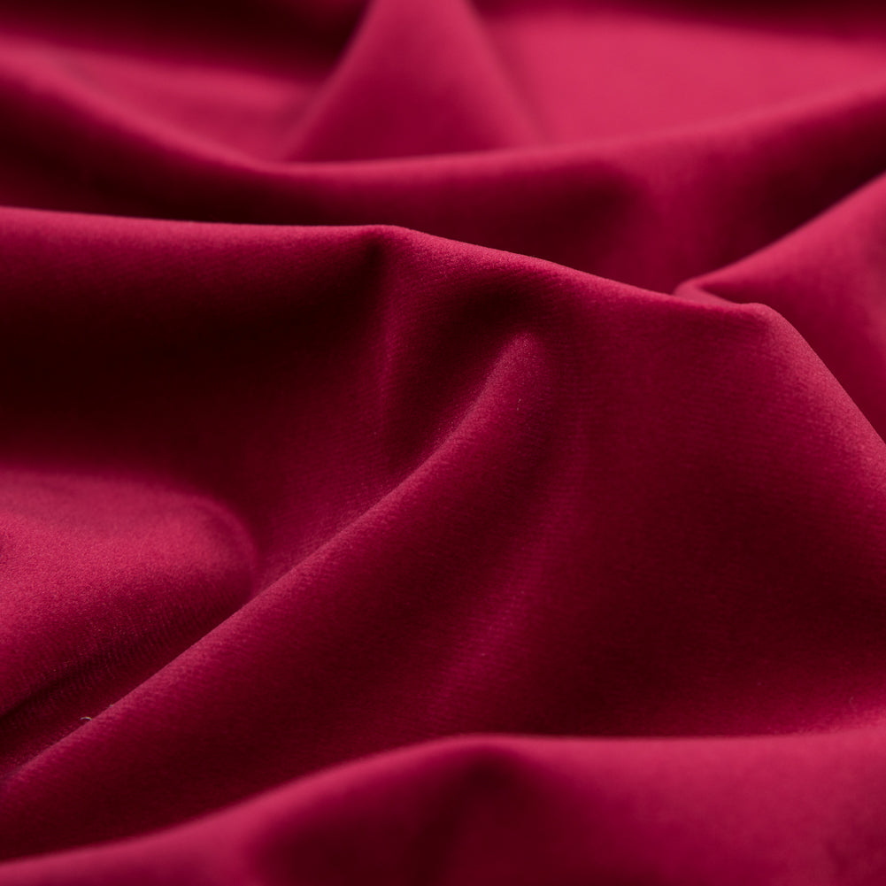 Ultra Soft Polyester Velvet - Wine - British Imported Detail