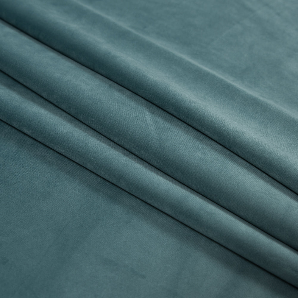Ultra Soft Polyester Velvet - Aqua - British Imported Folded