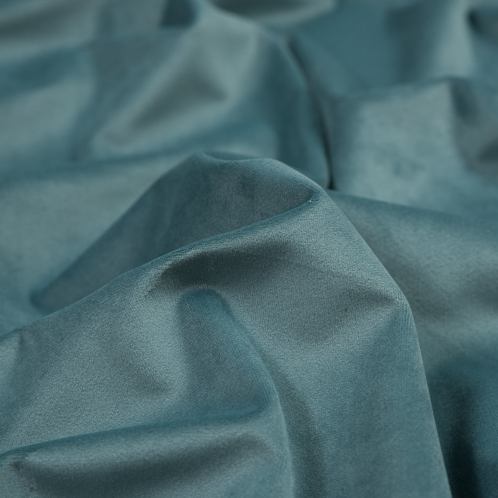 Ultra Soft Polyester Velvet - Aqua - British Imported Detail
