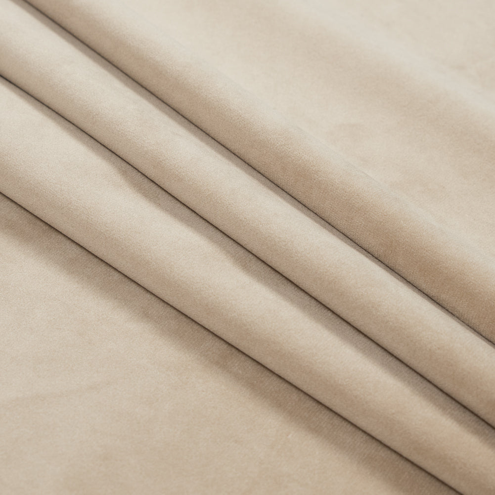 Ultra Soft Polyester Velvet - Latte - British Imported Folded