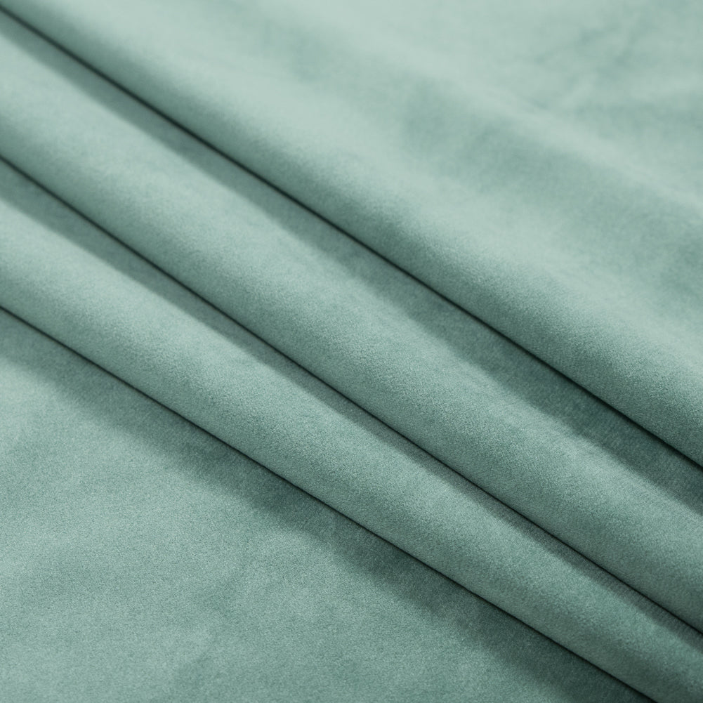 Ultra Soft Polyester Velvet - Seafoam - British Imported Folded
