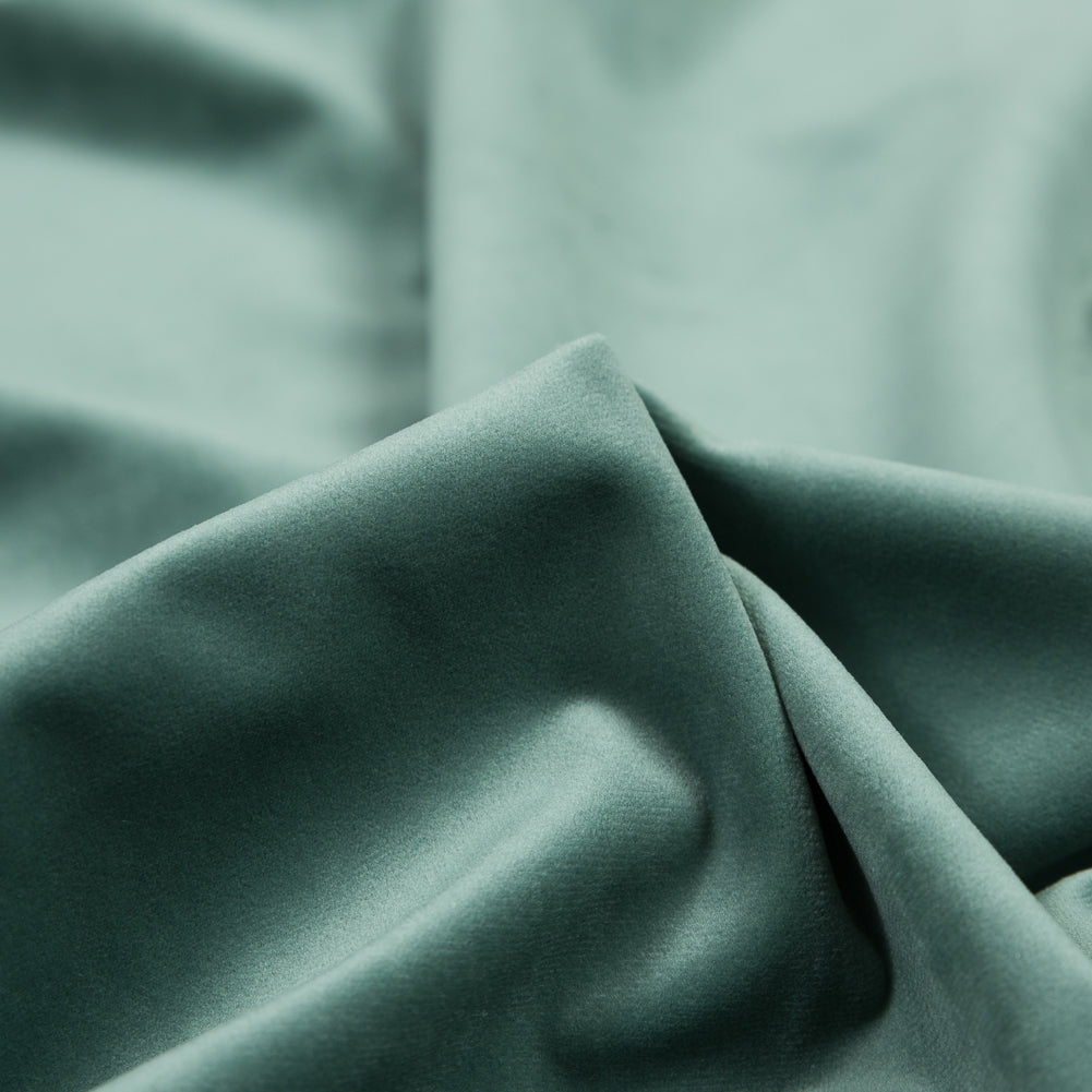 Ultra Soft Polyester Velvet - Seafoam - British Imported Detail