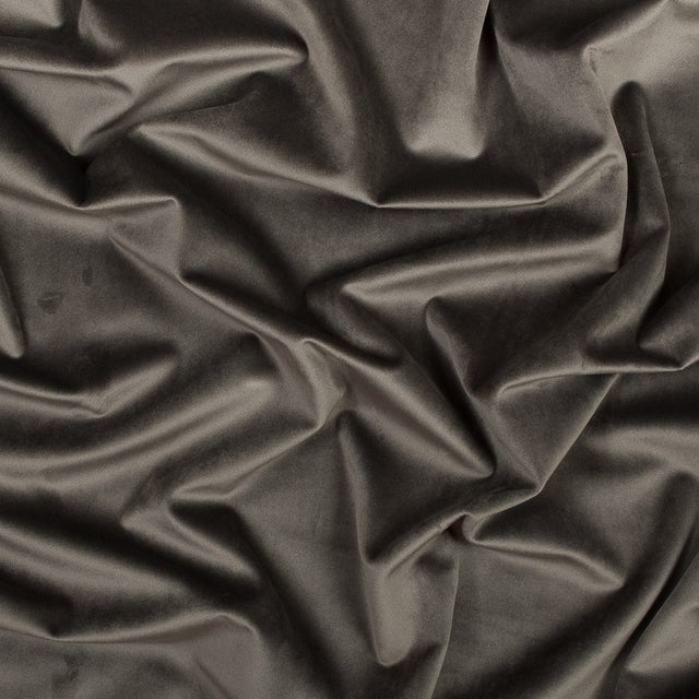 Ultra Soft Polyester Velvet - Gunmetal - British Imported
