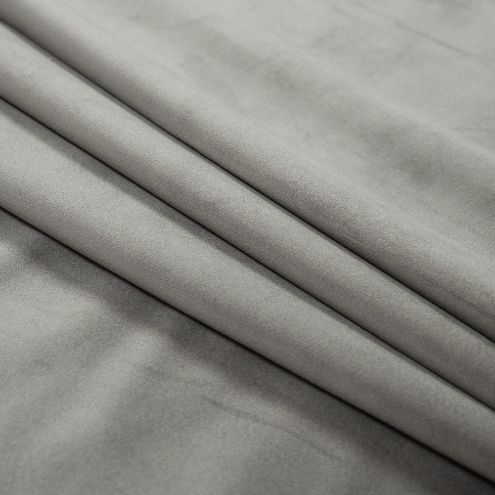 Ultra Soft Polyester Velvet - Gray - British Imported Folded