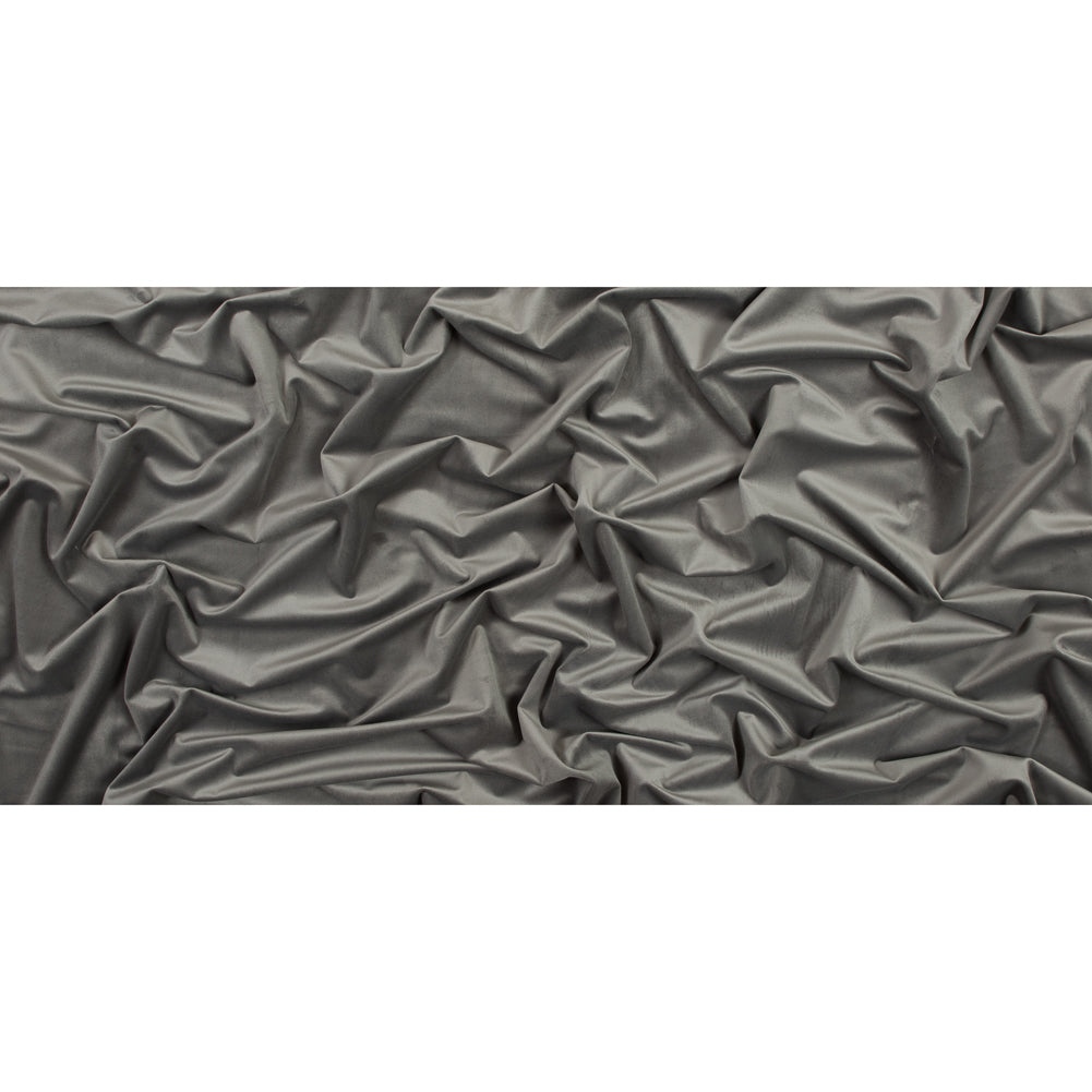 Ultra Soft Polyester Velvet - Gray - British Imported Full