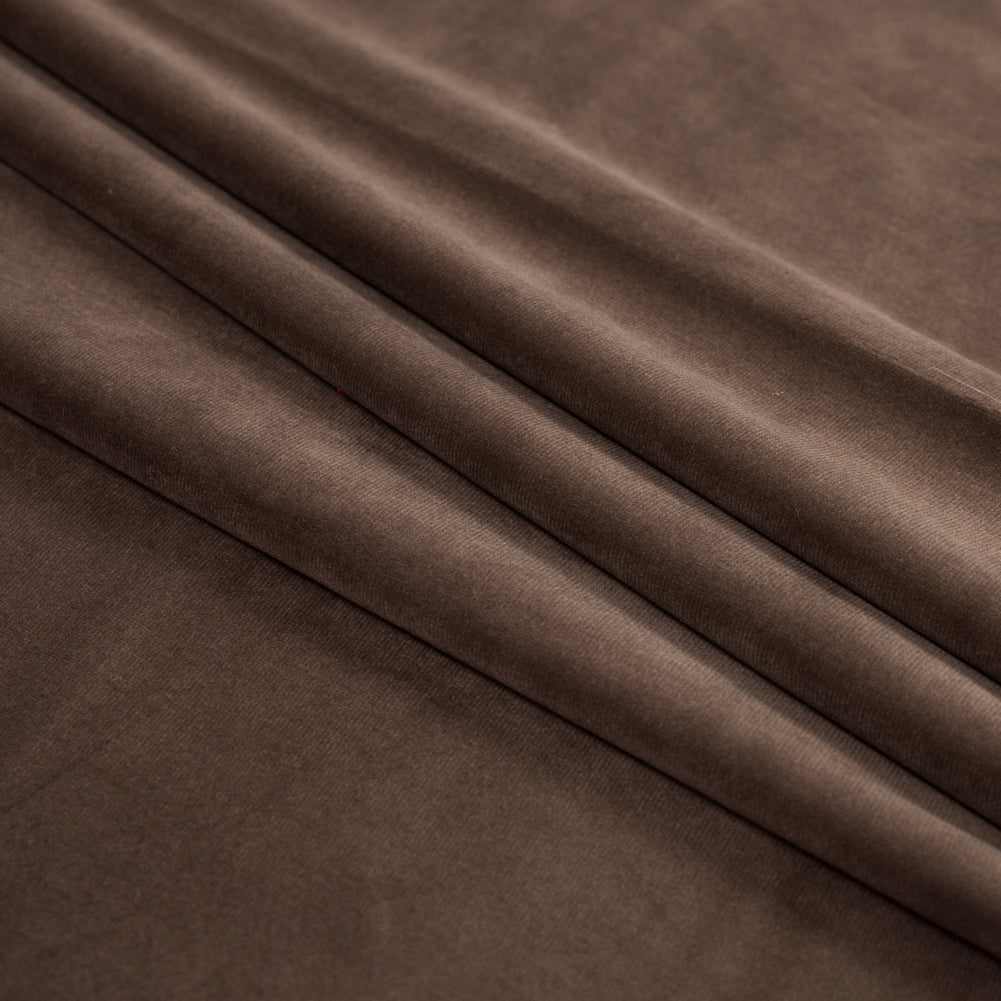 Ultra Soft Polyester Velvet - Espresso - British Imported Folded