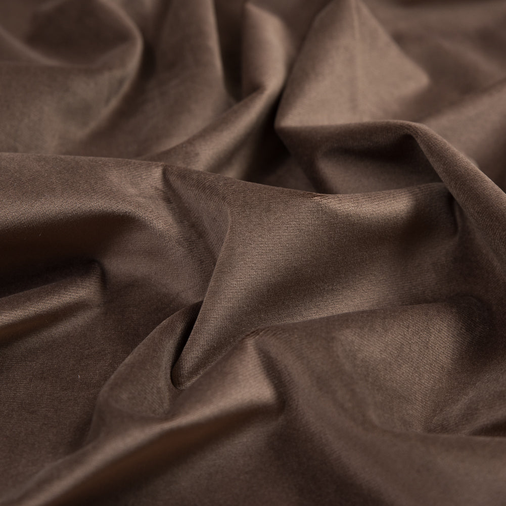 Ultra Soft Polyester Velvet - Espresso - British Imported Detail