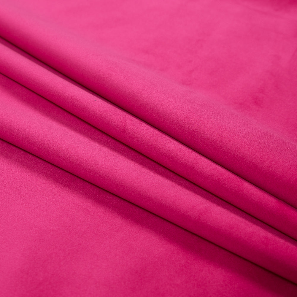 Ultra Soft Polyester Velvet - Fuchsia - British Imported Folded