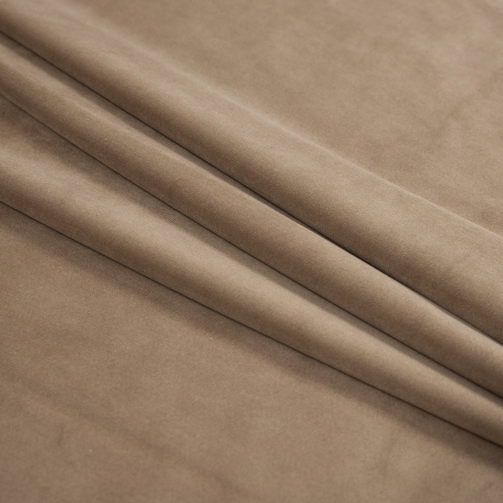 Ultra Soft Polyester Velvet - Caramel - British Imported Folded