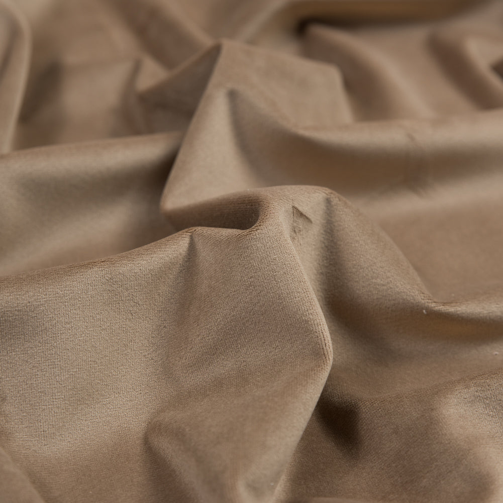 Ultra Soft Polyester Velvet - Caramel - British Imported Detail
