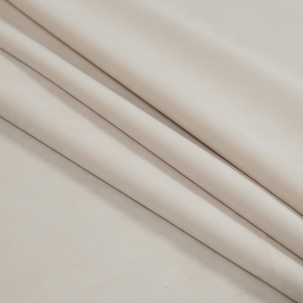 Ultra Soft Polyester Velvet - Cream - British Imported Folded