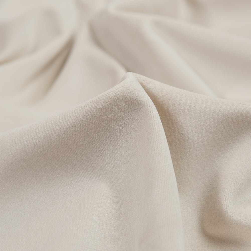Ultra Soft Polyester Velvet - Cream - British Imported Detail