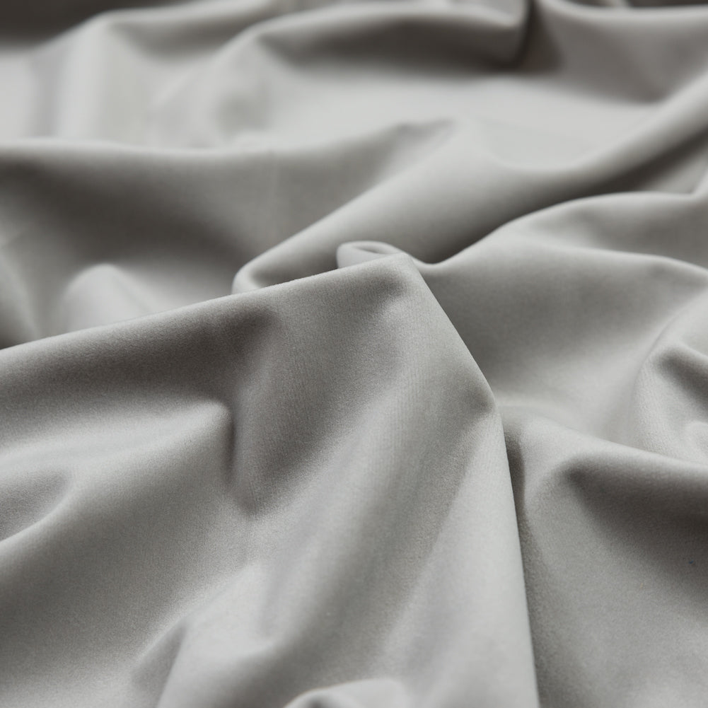 Ultra Soft Polyester Velvet - Dove - British Imported Detail