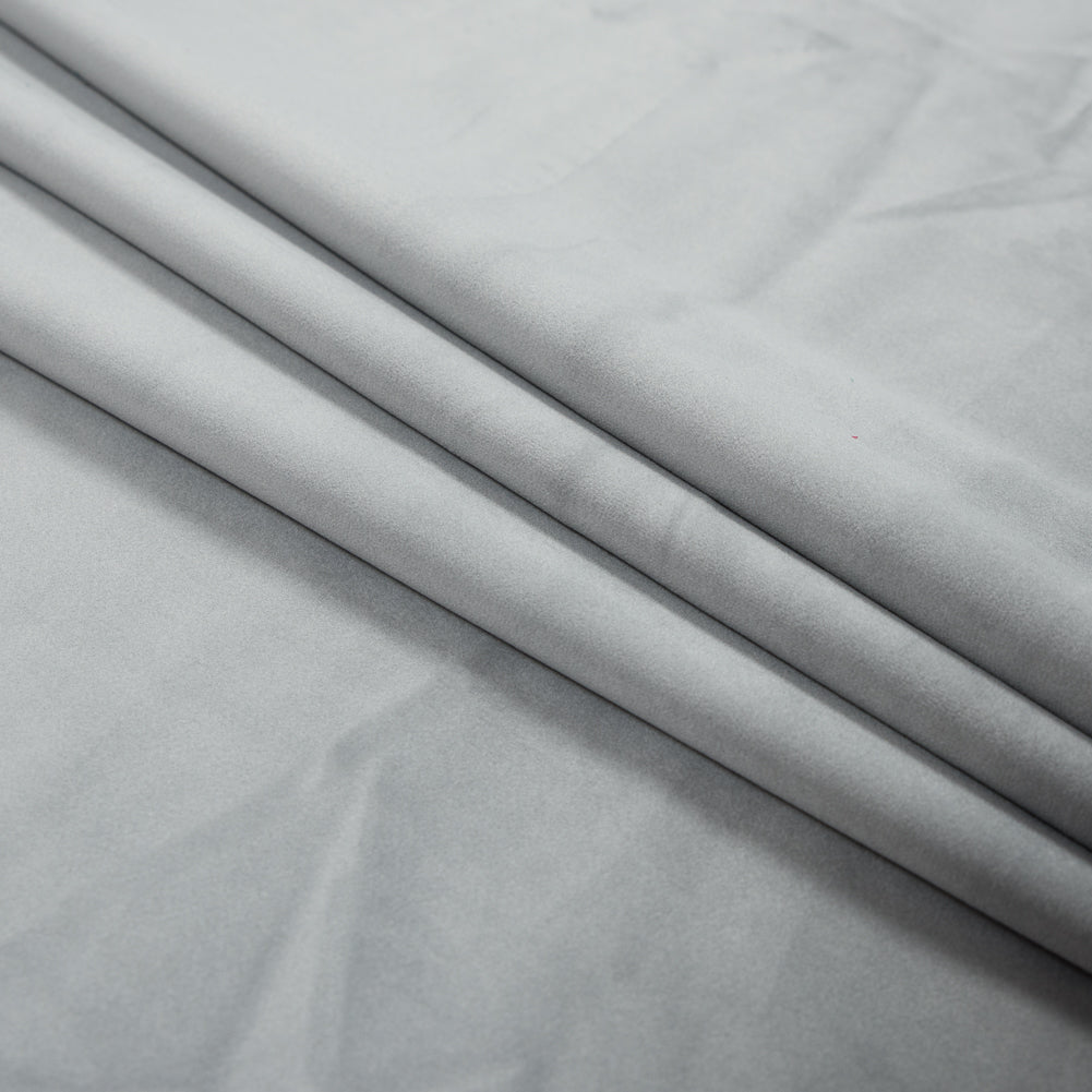 Ultra Soft Polyester Velvet - Silver - British Imported Folded